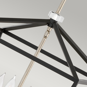 Duża lampa wisząca/ Półplafon Stinson - 4 źródła światła - Czarna/ Polerowany nikiel Quintiesse small 2