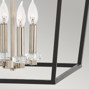 Duża lampa wisząca/ Półplafon Stinson - 4 źródła światła - Czarna/ Polerowany nikiel Quintiesse small 4