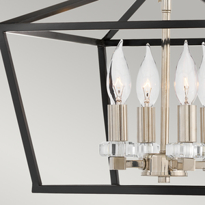 Lampa wisząca/ Półplafon Stinson - 4 źródła światła - Czarna/ Polerowany nikiel Quintiesse small 4