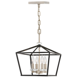 Lampa wisząca/ Półplafon Stinson - 4 źródła światła - Czarna/ Polerowany nikiel Quintiesse small 0