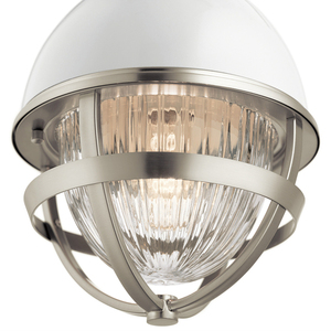 Lampa wisząca Tollis - 1 źródło światła - Białe/ Szczotkowany nikiel Quintiesse small 1