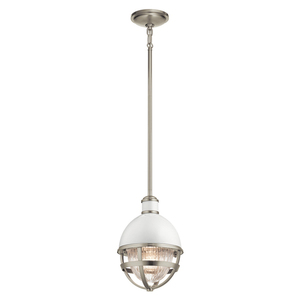 Lampa wisząca Tollis - 1 źródło światła - Białe/ Szczotkowany nikiel Quintiesse small 0