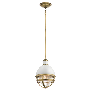 Lampa wisząca Tollis - 1 źródło światła - Białe/ Naturalny mosiądz Quintiesse small 0