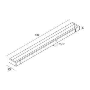 Kinkiet Max Light Flink W0319 złoty LED 18W 60 cm IP44 small 1