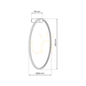Kinkiet ring Milagro SATURNO czarny LED 46W 2500lm 4000K IP44 80 cm ML8852 small 3