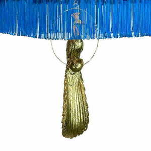 Lampa wisząca Las Plumas Granada z weluru pawie oko 35 cm small 1