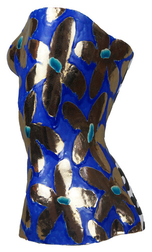 Sprawdź Popiersie ceramiczne Las Plumas Diana niebiesko-złote 43 cm
