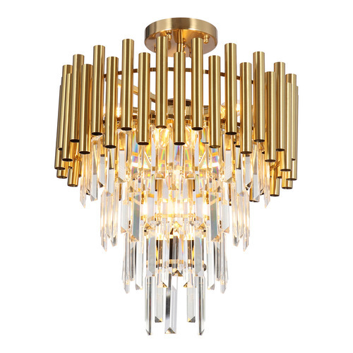 Sprawdź Kryształowa Lampa Sufitowa Madison Gold 9x E14