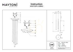 Lampa wisząca CASCADE MOD132PL-L28BK2 Maytoni small 5