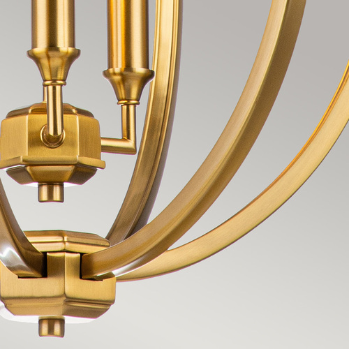 Sprawdź Średnia lampa wisząca Corinne - 3 źródła światła - Polerowany mosiądz Elstead