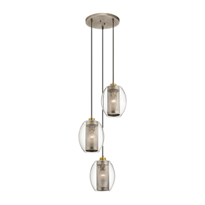 Lampa wisząca Elstead Asher II KL-ASHER-MP-AP E27 antyczny pewter, szkło i perforowany metal, Ø 21,6 cm small 1