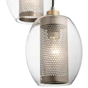 Lampa wisząca Elstead Asher II KL-ASHER-MP-AP E27 antyczny pewter, szkło i perforowany metal, Ø 21,6 cm small 5