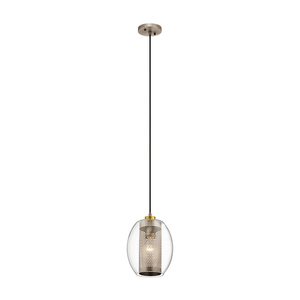 Lampa wisząca Elstead Asher II KL-ASHER-MP-AP E27 antyczny pewter, szkło i perforowany metal, Ø 21,6 cm small 0