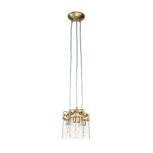 Lampa wisząca Brinley - 3 źródła światła - Szczotkowany mosiądz Elstead small 1