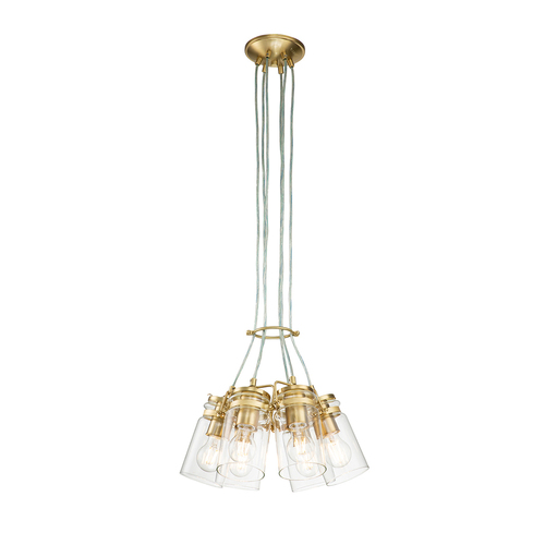 Sprawdź Lampa wisząca Brinley - 6 źródeł światła - Szczotkowany mosiądz Elstead
