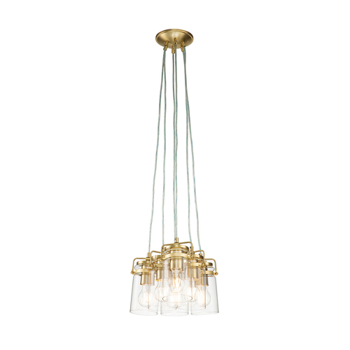 Sprawdź Lampa wisząca Brinley - 6 źródeł światła - Szczotkowany mosiądz Elstead