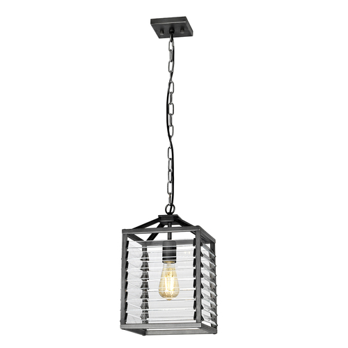 Sprawdź Lampa wisząca Louvre - 1 źródło światła - gunmetal, szklane lamele Elstead