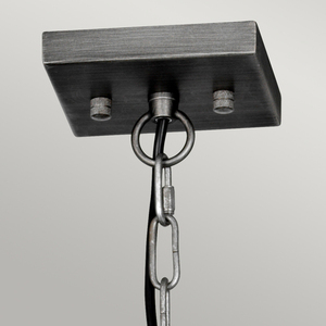 Lampa wisząca Louvre 6-punktowa Elstead LOUVRE-6P, stal i szkło, gunmetal, 49,3 cm small 2