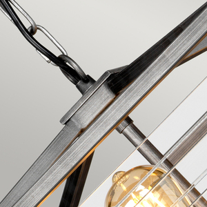 Lampa wisząca Louvre 6-punktowa Elstead LOUVRE-6P, stal i szkło, gunmetal, 49,3 cm small 3