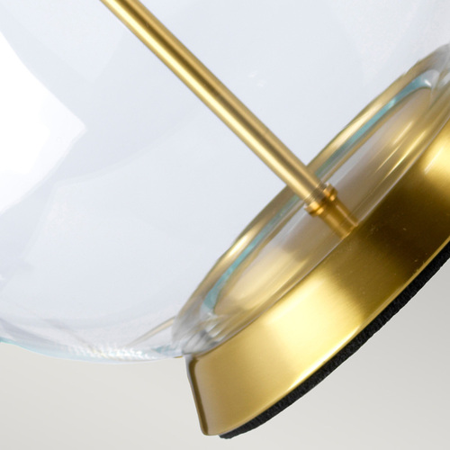 Sprawdź Lampa stołowa Orb Elstead, szkło i postarzany mosiądz, biały abażur, E27