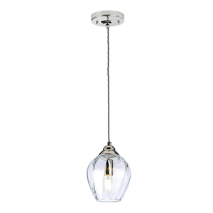 Lampa wisząca Tiber - 1 źródło światła - Polerowany nikiel Elstead small 0