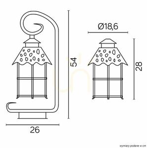 Lampa ogrodowa stojąca SU-MA Toledo 54 cm czarna K 4011/1/R small 2