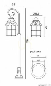 Latarnia ogrodowa stojąca SU-MA Toledo czarna 116 cm K 5002/2/R small 4
