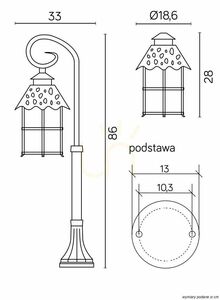 Lampa ogrodowa stojąca SU-MA Toledo czarna 86 cm K 5002/3/R small 4