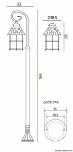 Latarnia ogrodowa stojąca SU-MA Toledo czarna 166 cm K 5002/1/R small 4