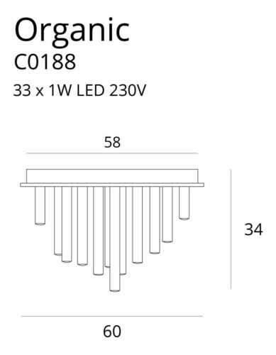 Sprawdź Plafon Max Light Organic C0188D złoty LED 33W 60 cm