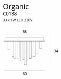 Plafon Max Light Organic C0188D złoty LED 33W 60 cm small 1