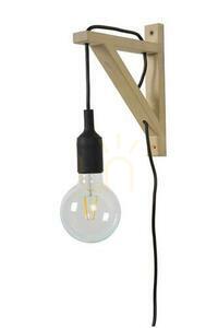 Kinkiet Lucide FIX czarny drewniany loft E27 1-punktowy 08208/01/30 small 1