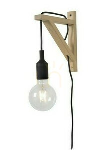 Kinkiet Lucide FIX czarny drewniany loft E27 1-punktowy 08208/01/30 small 0