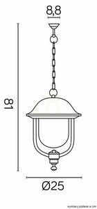 Lampa zewnętrzna wisząca SU-MA Prince czarna patynowana K 1018/1/O small 2