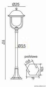 Lampa ogrodowa stojąca SU-MA Prince czarna patynowana 117 cm K 5002/2/O small 6