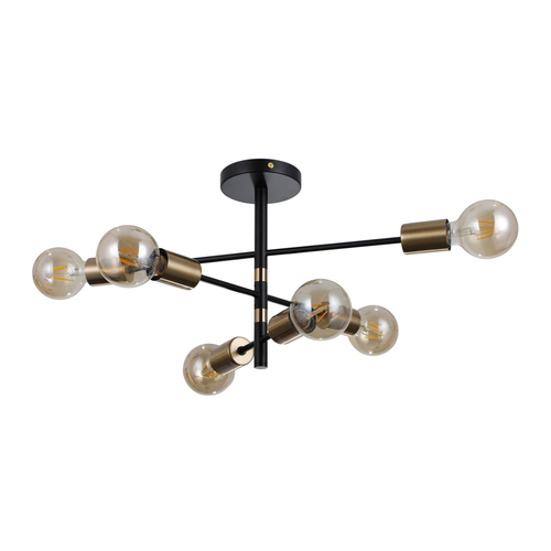 Sprawdź Lampa Wisząca Italux Piansi Czarna 6xE27 PND-4025-6-BL-HBR