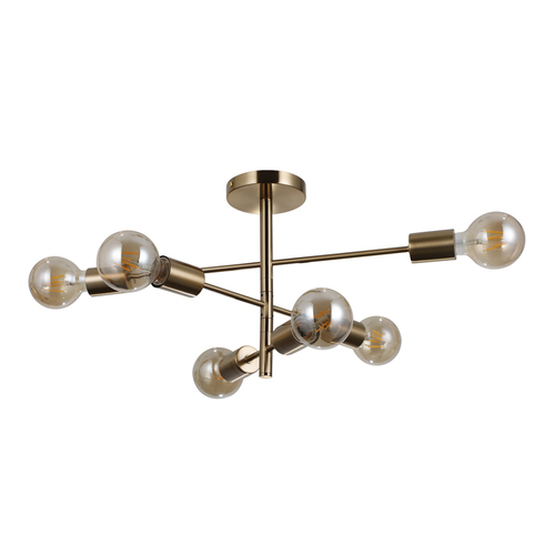 Sprawdź Lampa Wisząca Italux Piansi Mosiądz 6xE27 PND-4025-6-HBR