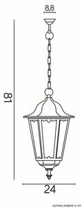 Lampa zewnętrzna wisząca SU-MA Retro czarna patyna K 1018/1/D small 3