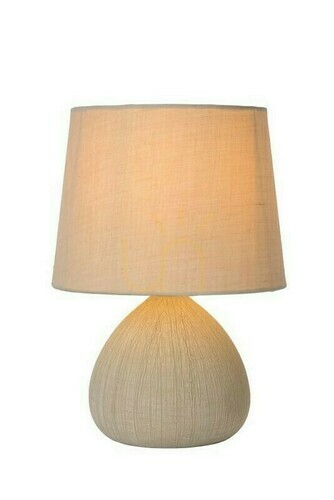 Sprawdź Lampa stołowa Lucide RAMZI beżowa ceramiczna Japandi 18 cm 47506/81/38