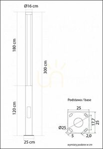 Latarnia ogrodowa SU-MA Fan Max LED 44W 300 cm ciemny popiel FMAX-3000 small 6