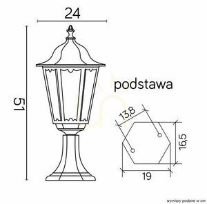 Lampa ogrodowa stojąca SU-MA Retro Classic czarna K 4011/1 small 4