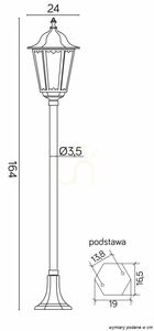 Lampa ogrodowa stojąca SU-MA Retro Classic czarna K 5002/1 small 6
