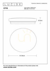 Plafon Lucide OTIS 79199/32/61, LED 32 W 3000 K, 3380 lm, biały opal, Ø39 cm small 2