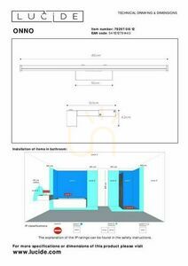 Kinkiet Lucide ONNO LED 8W 3000K IP44 srebrny 40 cm 79297/08/12 small 5