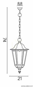 Lampa wisząca zewnętrzna SU-MA Retro Midi czarna patynowana K 1018/1/M small 1
