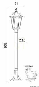 Lampa ogrodowa stojąca SU-MA Retro Midi czarna 106 cm K 5002/2/M small 3