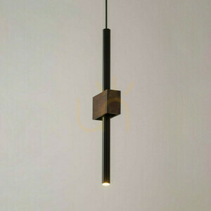 Lampa wisząca Sigma Blake 1 czarna/brązowa 33442 small 0