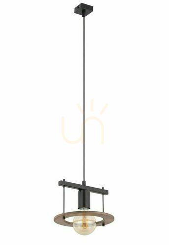 Sprawdź Lampa wisząca Sigma Coffee 1 czarna stal/sklejka 32483