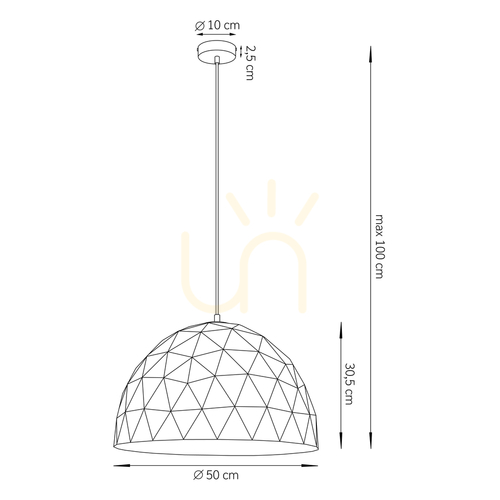 Sprawdź Lampa wisząca Sigma Diament L 50 cm biało-miedziana 31370