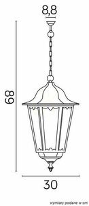 Lampa wisząca zewnętrzna SU-MA Retro Maxi czarna patynowana K 1018/1/BD small 3
